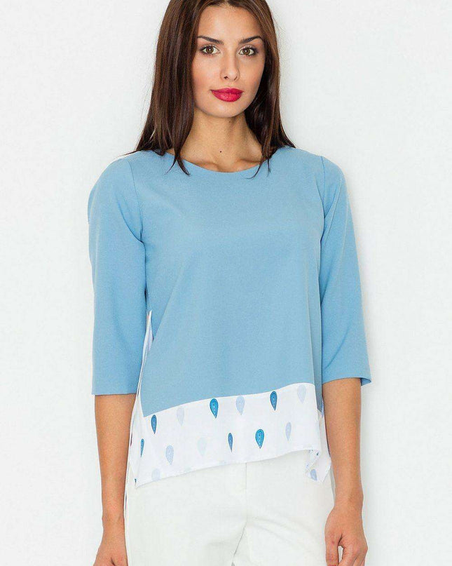 Elegant Loose-Fit 3/4 Sleeve Blouse - Find Your Ideal Size