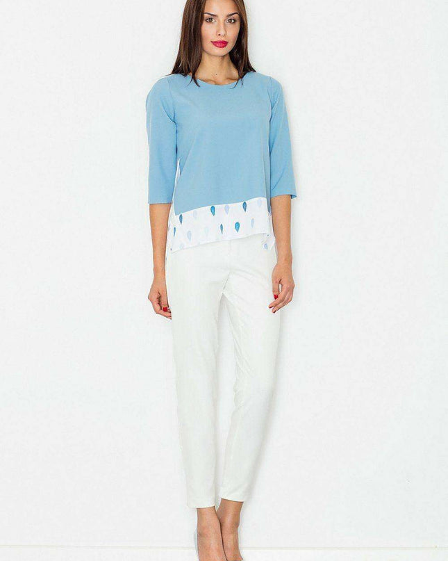 Elegant Loose-Fit 3/4 Sleeve Blouse - Find Your Ideal Size