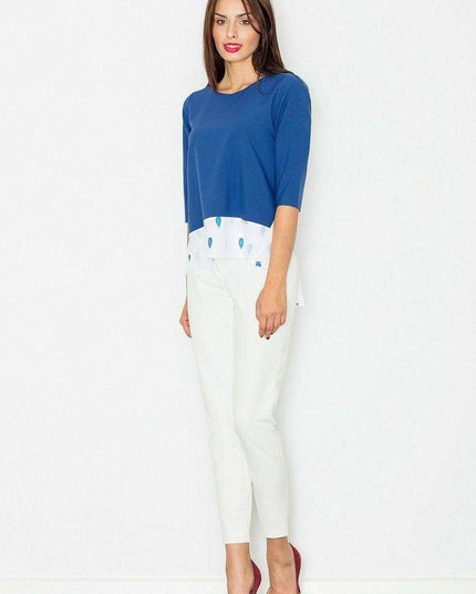 Elegant 3/4 Sleeve Relaxed Blouse - Versatile Style for Every Occasion