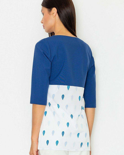 Elegant 3/4 Sleeve Relaxed Blouse - Versatile Style for Every Occasion