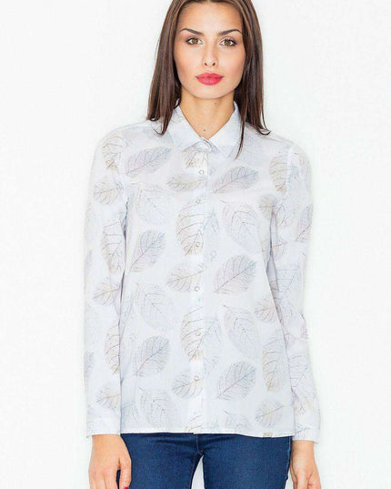 Autumn Elegance Studded Button-Up Blouse