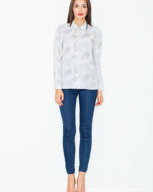 Autumn Elegance Studded Button-Up Blouse