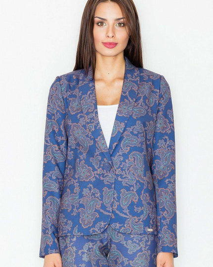 Elegant Patterned Blazer with Vibrant Style and Feminine Charm