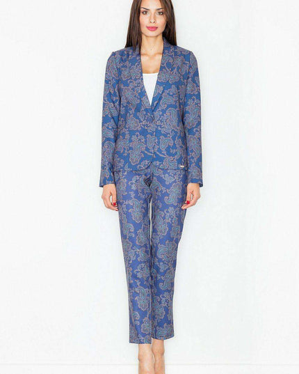Elegant Patterned Blazer with Vibrant Style and Feminine Charm