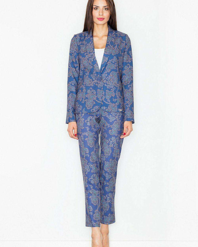 Elegant Patterned Blazer with Vibrant Style and Feminine Charm