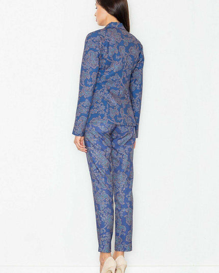 Elegant Patterned Blazer with Vibrant Style and Feminine Charm