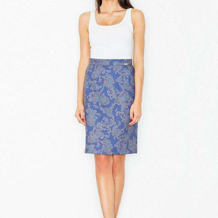 Sophisticated Patterned Pencil Skirt with Concealed Zip - 77136