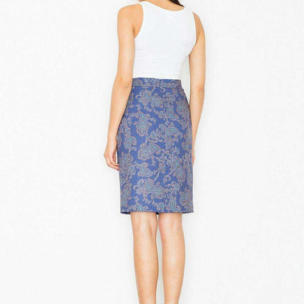 Sophisticated Patterned Pencil Skirt with Concealed Zip - 77136