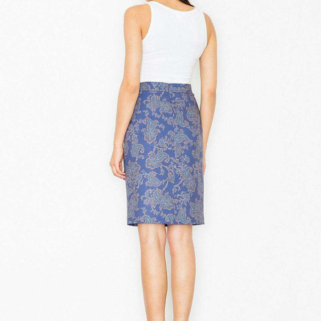 Sophisticated Patterned Pencil Skirt with Concealed Zip - 77136