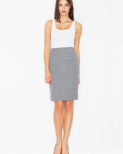 Chic Patterned Pencil Skirt with Hidden Zipper - Multiple Sizes Available