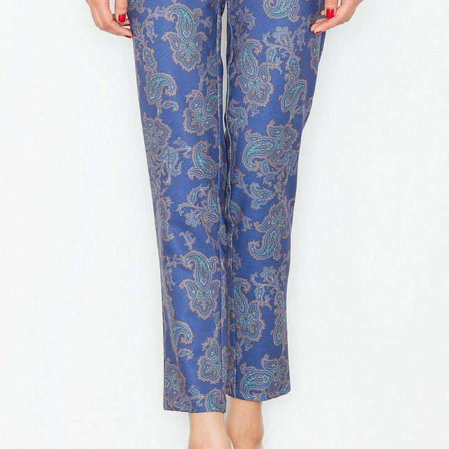 Vibrant High-Waisted Trousers - Stylish Prints in S/M/L/XL - Premium Polyester Blend