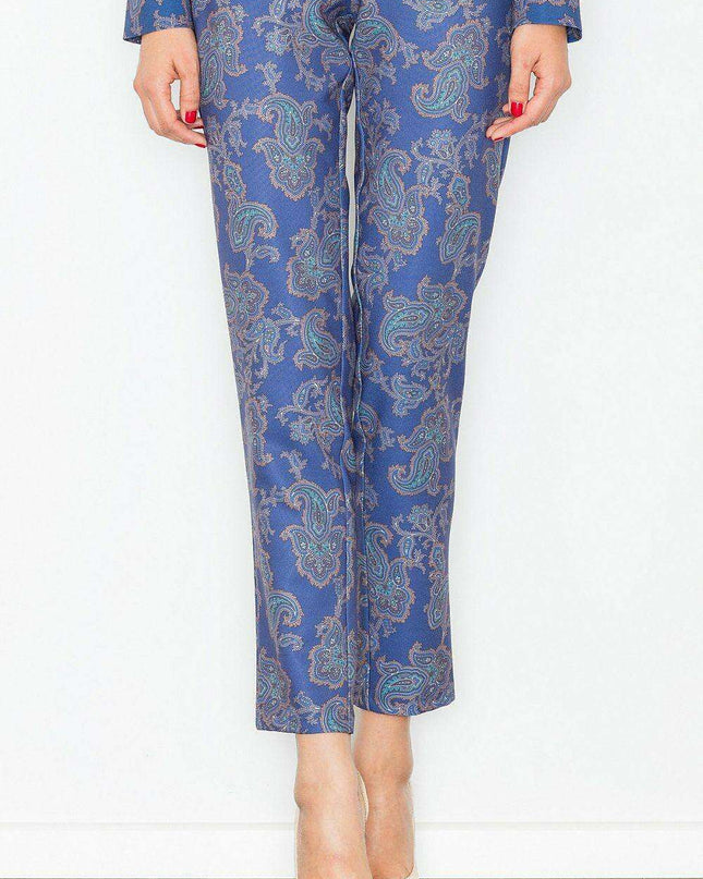 Vibrant High-Waisted Trousers - Stylish Prints in S/M/L/XL - Premium Polyester Blend