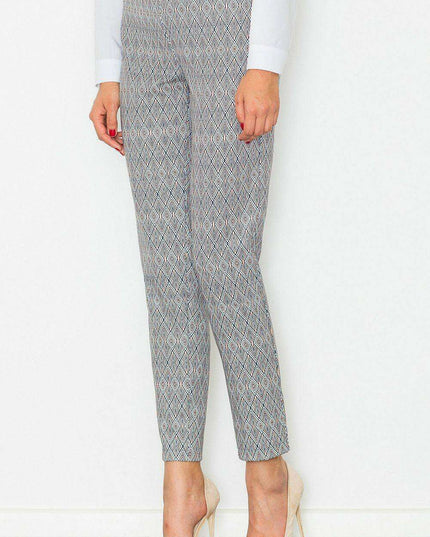 Chic High-Waisted Printed Trousers