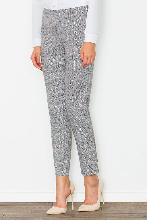 Elegant Printed High-Waisted Trousers by Figl