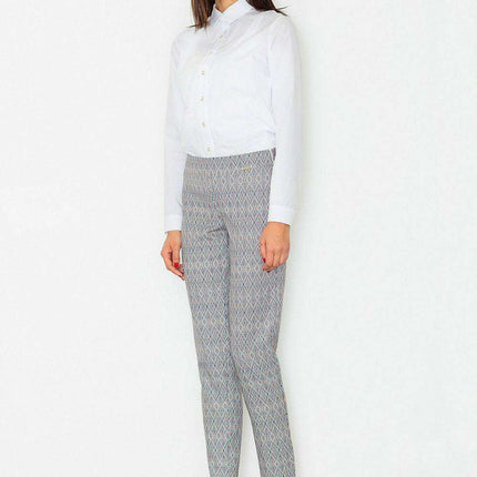Chic High-Waisted Printed Trousers