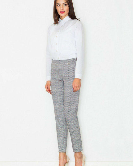 Chic High-Waisted Printed Trousers