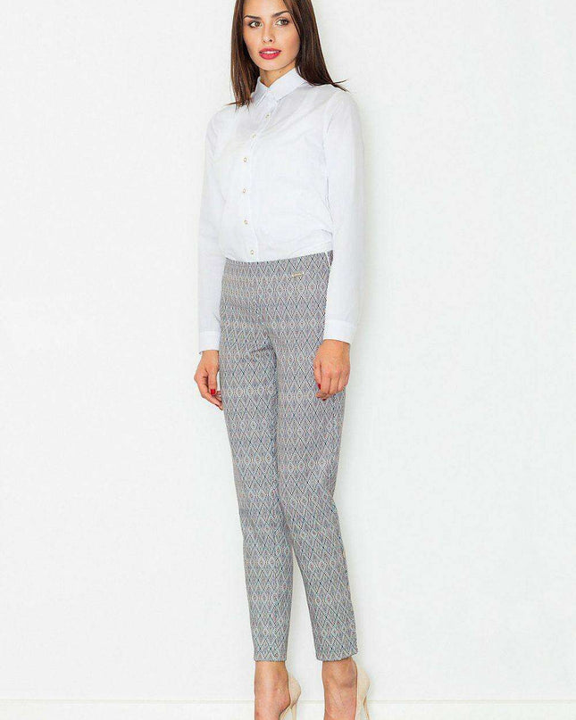 Chic High-Waisted Printed Trousers