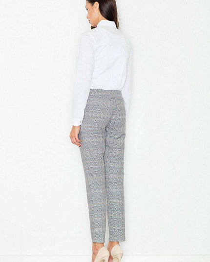 Chic High-Waisted Printed Trousers