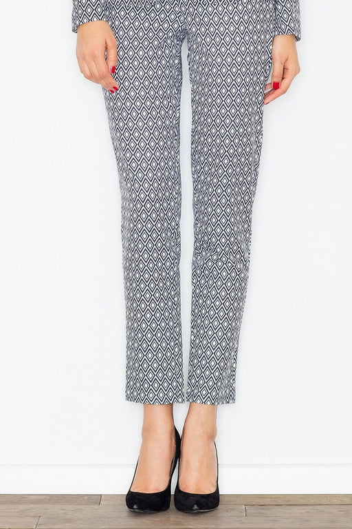 Elegant High-Waisted Colorful Printed Trousers by Figl, Model 77143