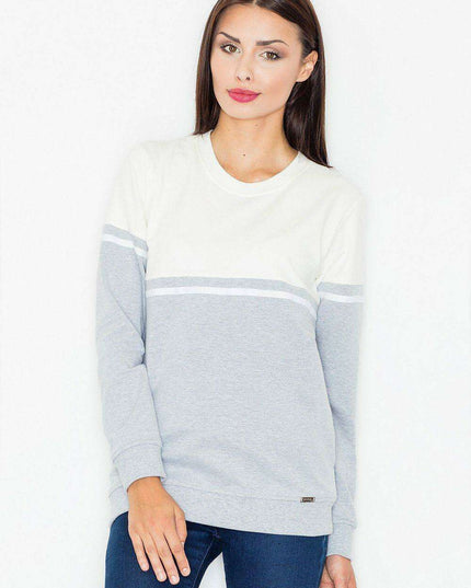 Chic Women's Cotton Blend Knit Sweater with Stylish Welt Detail