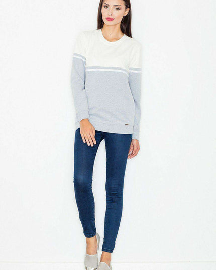 Chic Women's Cotton Blend Knit Sweater with Stylish Welt Detail