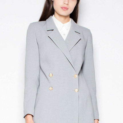 Elegant Embellished Double-Breasted Jacket for Effortless Charm