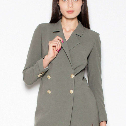 Elegant Embellished Double-Breasted Jacket for Effortless Charm