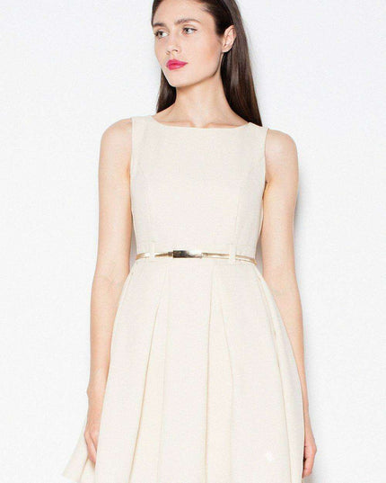 Elegant Venaton Sleeveless Pleated Evening Dress