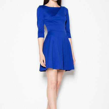 Elegant Stitched Fit-and-Flare Dress for Timeless Style