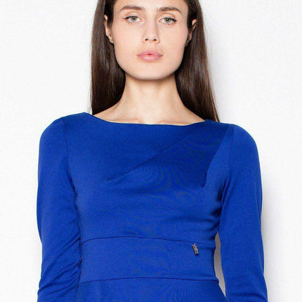 Elegant Stitched Fit-and-Flare Dress for Timeless Style