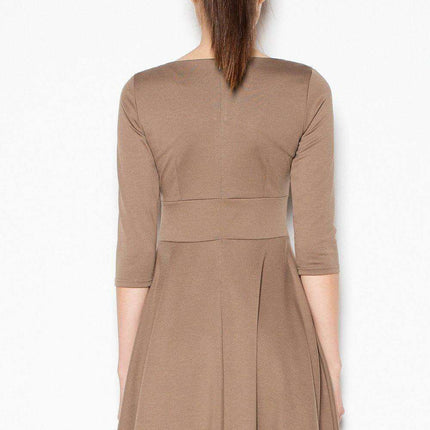 Elegant Stitched Fit-and-Flare Dress for Timeless Style