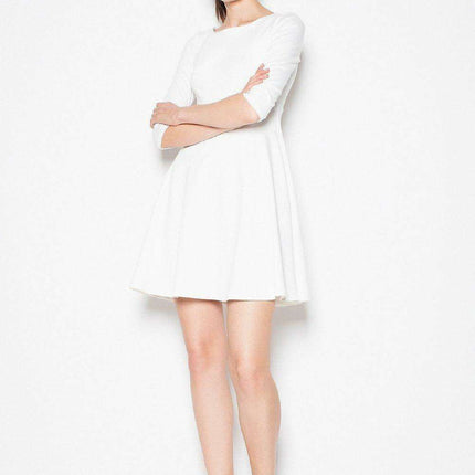 Elegant Stitched Fit-and-Flare Dress for Timeless Style