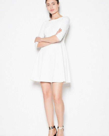 Elegant Stitched Fit-and-Flare Dress for Timeless Style