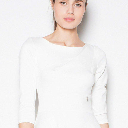 Elegant Stitched Fit-and-Flare Dress for Timeless Style