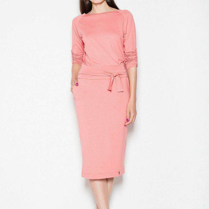 Sporty Chic Midi Dress with Practical Pockets