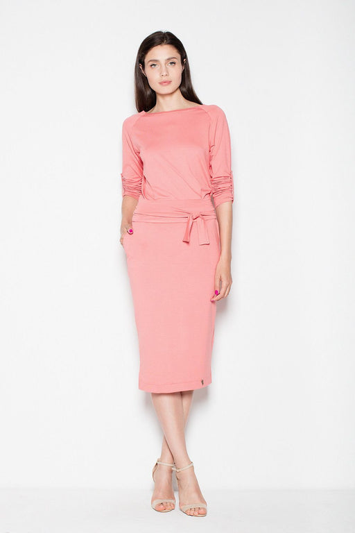 Athleisure Knit Midi Dress with Pockets