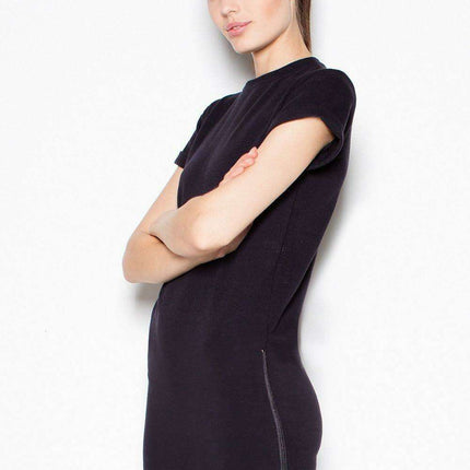 Contemporary Zipper-Embellished Knit Dress