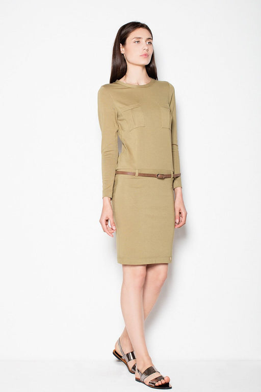 Eco-Leather Belted Daydress