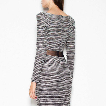 Chic Sheer-Waist Knit Dress