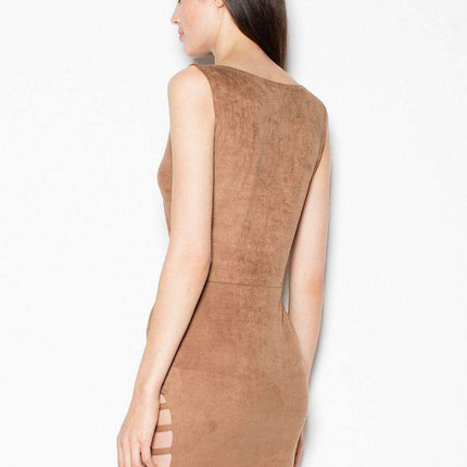 Elegant Venaton Suede Gown with Striking Cut-Out Accents