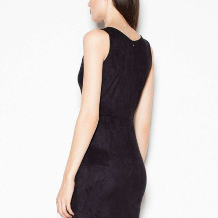 Twilight Elegance Suede Thigh-High Evening Gown with Gemstone Embellishments