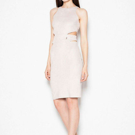 Chic Venaton Suede Cut-Out Evening Dress