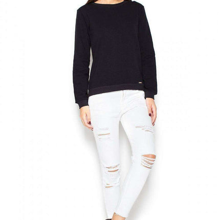 Stylish Bow-Back Knit Sweatshirt Blouse