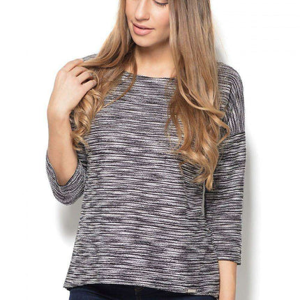 Chic Sheer-Back Mélange Top