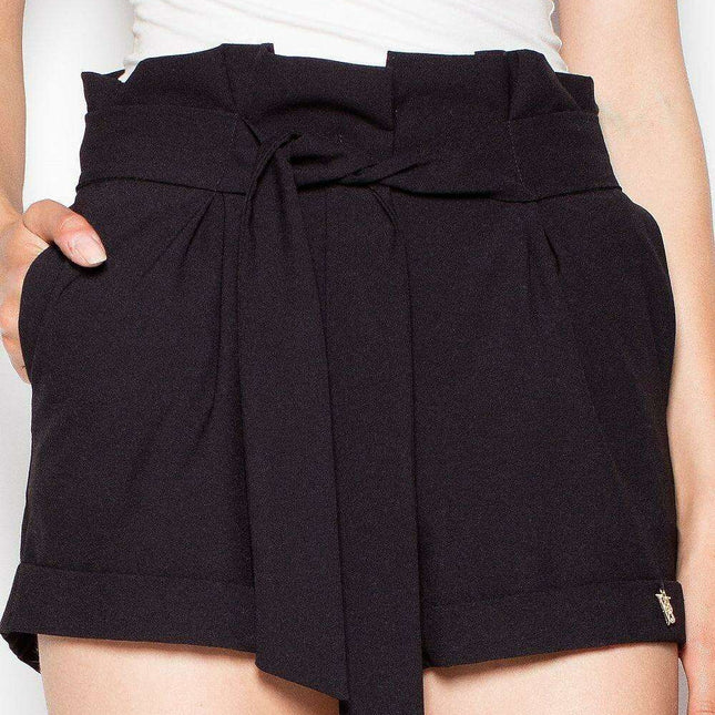 Trendy High-Waisted Ruffled Shorts with Stylish Belt