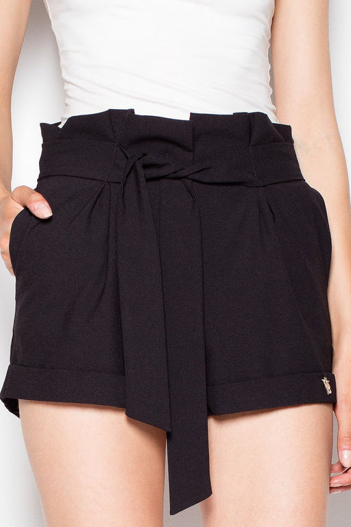 Venaton High-Waisted Frill Shorts with Belt Detail