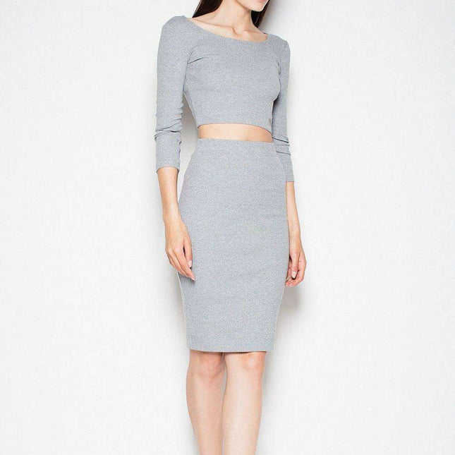 Stylish Cotton Crop Top and Pencil Skirt Set