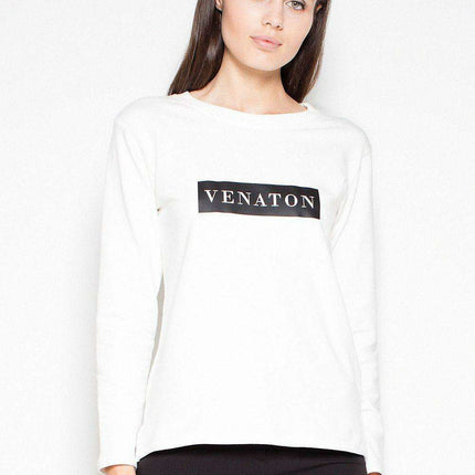 Venaton Unique Print Asymmetrical Hem Blouse in Cotton