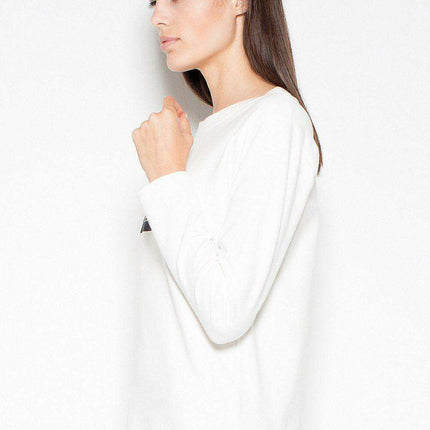 Venaton Unique Print Asymmetrical Hem Blouse in Cotton