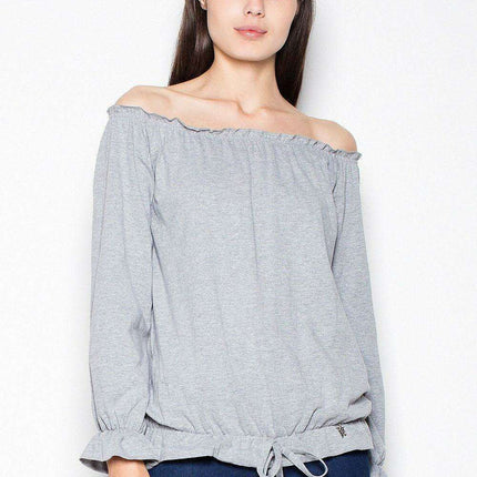 Chic Pleated Long Sleeve Cotton Top